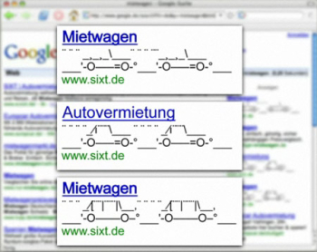 ascii art google adwords